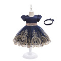 Crianças Princesa Bowknot Lace Girls Dress