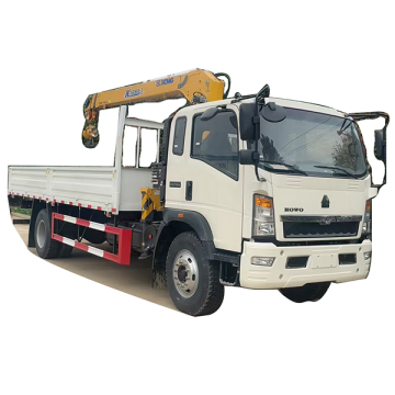 HOWO crane transport truck with crane and box