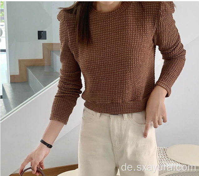 Herbst neuer runder Pullover mit Rundhalsausschnitt