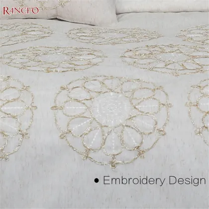 Faux linen fabric king size comforter sets bedding