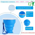 Tasse de voyage pliable en silicone de vente chaude