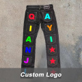 Custom Men's Letter Jeans Wholesale