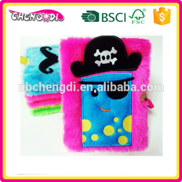 Super style Creative groove plush custom fur notebook