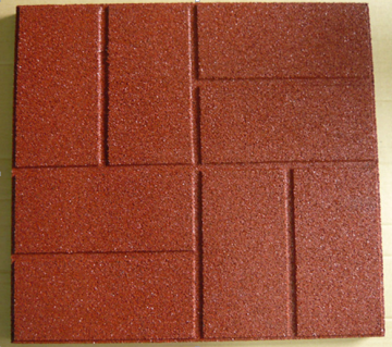 Rubber tile with groove