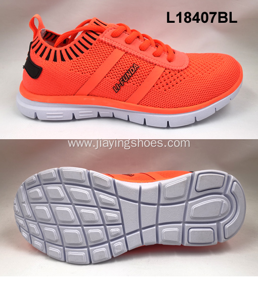 Lady sport elastic flyknit shoes