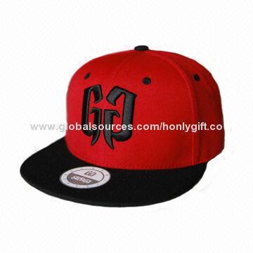 Custom Flat Brim 3D Embroidery Snapback Cap, Made of 100% Cotton Material