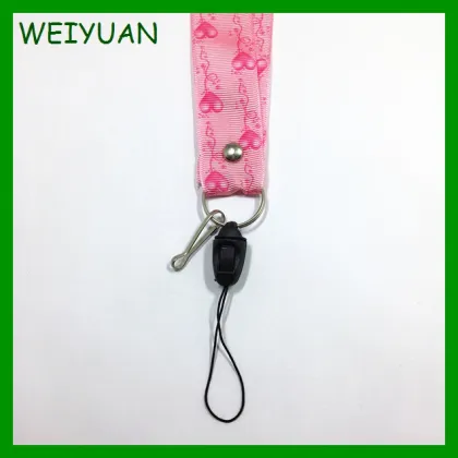Custom screen printing polyester metal band lanyard