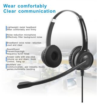 CS12 QD over-ear headset with microphone call center customer service earphone