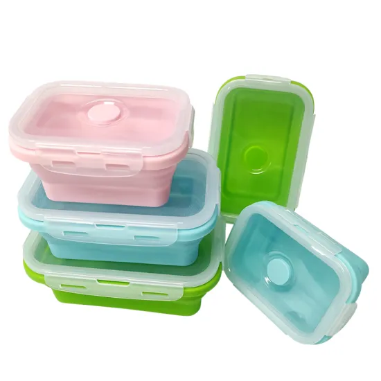 Silicone 4-Piece Collapsible Bento Boxes: The Ideal Kids' Lunch Storage Solution