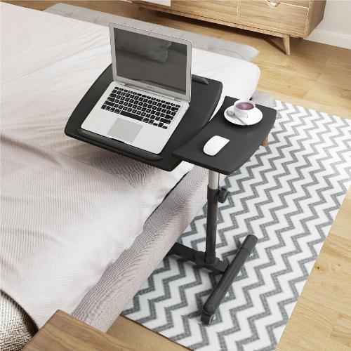 Laptop Vs Desktop White Rolling bed table Manufactory