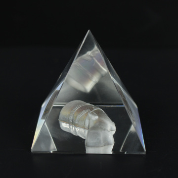 6cm Egyptian Pharaoh Etch Crystal Pyramid - Home Decoration & Healing