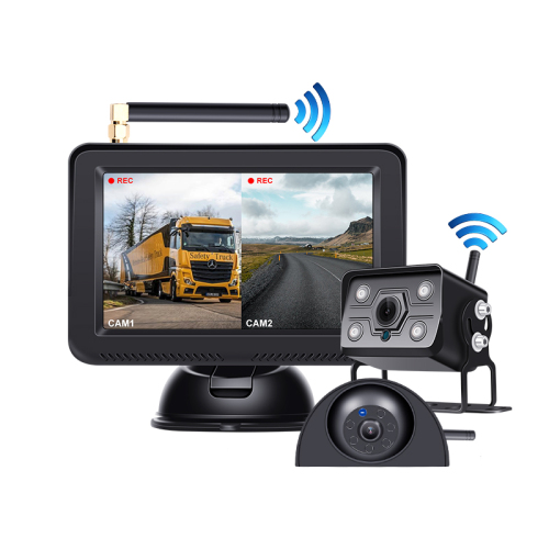 Sistema de cámara de automóvil con vista ancha HD con kit de cámara de respaldo trasero de pantalla trasera de 5 pulgadas