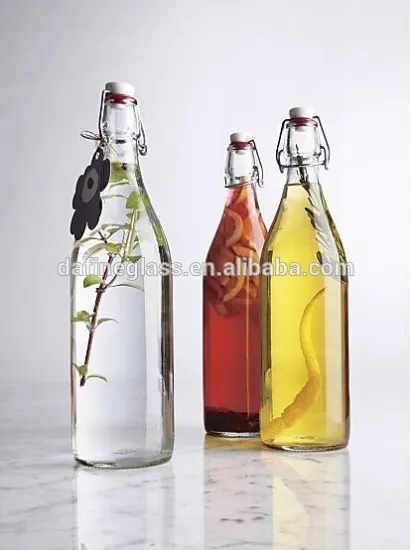 750ML glass airtight glass bottle with swing top cap china factory supply