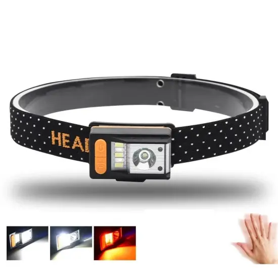 30,000 Lumen Magnetic USB Head Torch with Motion Sensor - LED Headlamp & Rechargeable Headlight for Mining, Camping & Outdoor Activities