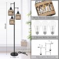 Wire cage with hemp rope shade floor lamp