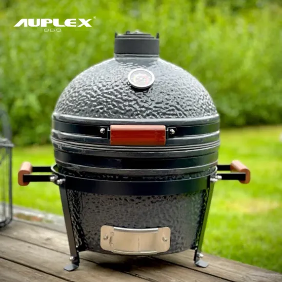 AUPLEX Hot Sale MINI Green15 inch Egg Shape Tabletop Kamado Ceramic Charcoal Grill