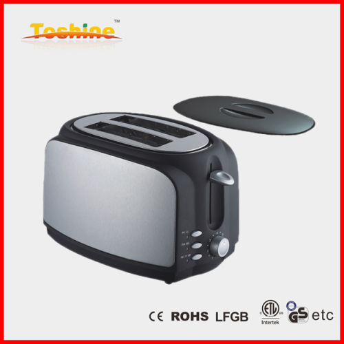luxurious 2 slice toaster with stainless steel panels and dust cap