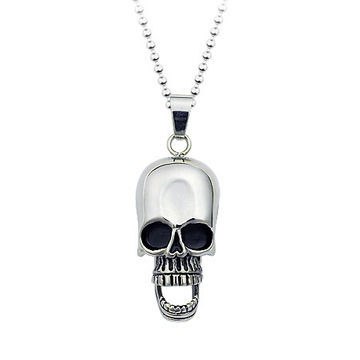 Men's necklace, skull design and stainless steel