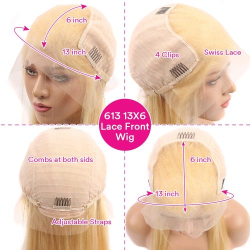 13x6 Straight Blonde Lace Front Wigs Human Hair