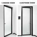 Aluminum Alloy Single Panel Casement Door Tempered Glass
