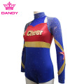 Uniforme Cheer Bleu Marine Tissu Métallisé