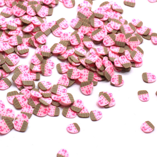 5 * 7mm Roze Cartoon Cup Cake Clay Slice Gesimuleerde Voedsel Hagelslag DIY Accessoires