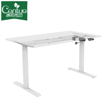 Soporte eléctrico blanco Soporte de escritorio Estación de trabajo Monomotor Ergonómico Altura de pie Base ajustable Base de escritorio de computadora