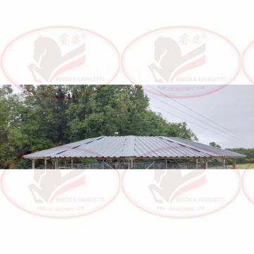 Easy Installation: Horse Walker Roof with Color Coated Steel Sheets and HDG Pipes