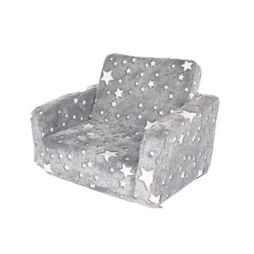Grow in Dark 2-in-1 Flip Out Perfect Sleeper Extra Wide Kids Sofa to Lounger