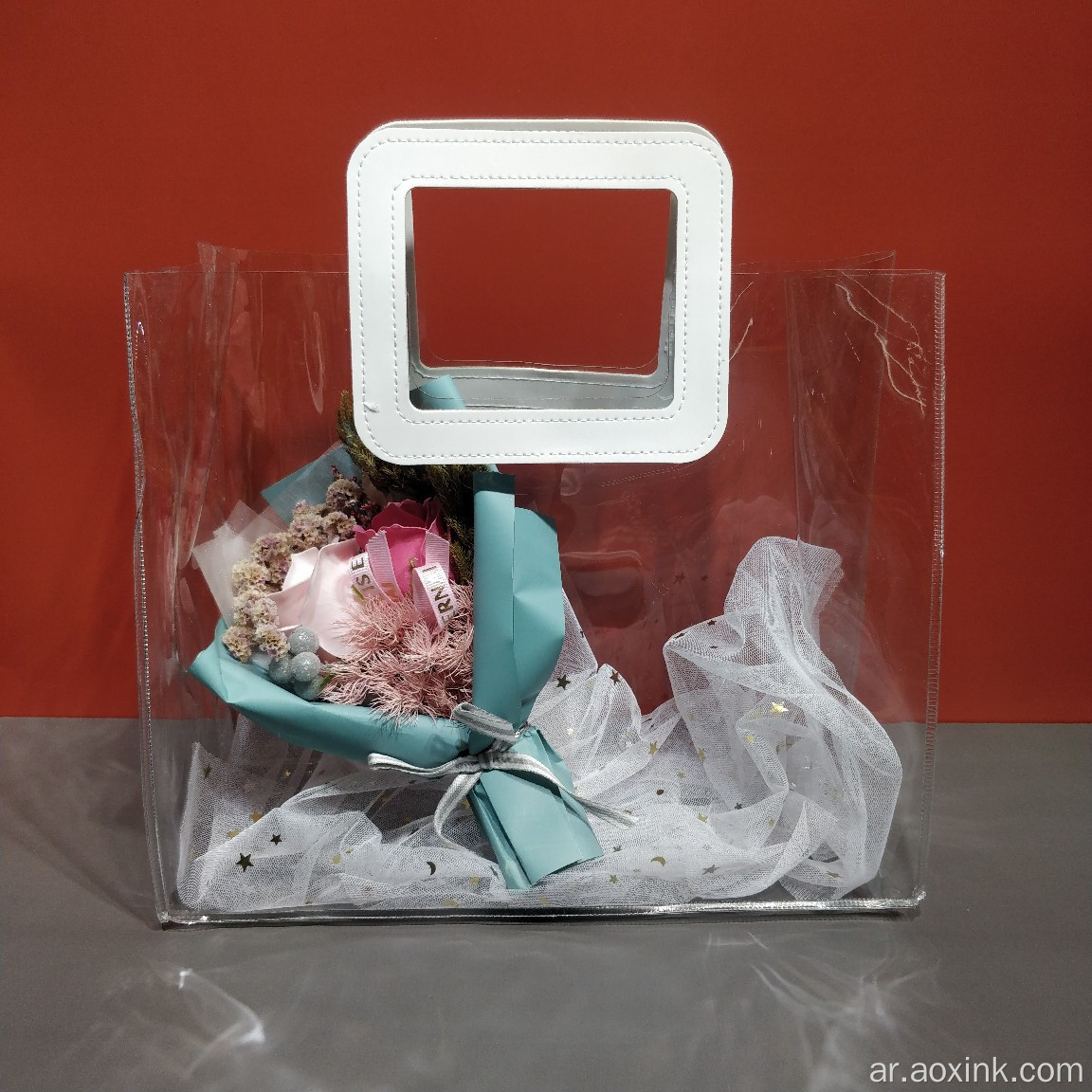 Clear Gift Fags Wedding Packaging مع مقبض