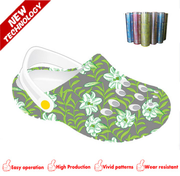 Plants design garden shoe accessories transfer film