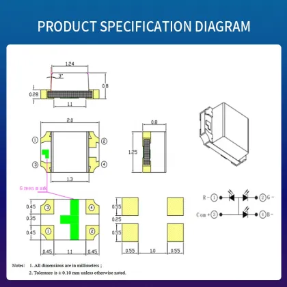 0805 RGB Seven-Color Full-Color LED Indicator SMD Lamp Beads