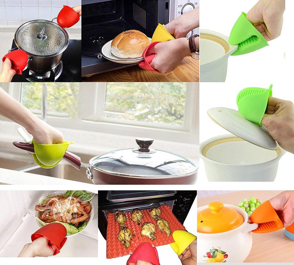 Heat Resistant Kitchen Baking Silicone Oven Mitts