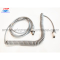 coiled cable with DIN connectors for medical machine