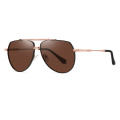 Metal Double-Bridge Sunglasses Aviator Double-Bridge Trendy Sunglasses Factory