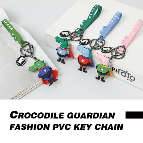 Plastic Card Holder Keychain The crocodile guardian PVC fashion key chain Factory