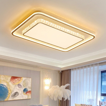 Modern Minimalist LED Ceiling Light Luxury Square Rectangular High-Grade Crystal Lamp