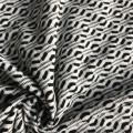 Tissu à tricoter en polyester Jacquard noir et blanc