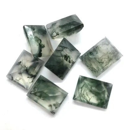 Moss Agate Nature Gemstone Smooth Green Moss Agate