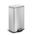 Silver Rectangle Stainless Steel Foot Pedal Trash Can