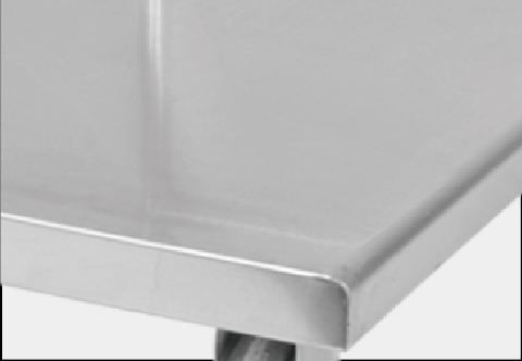 Stainless steel trolley in the kitchen