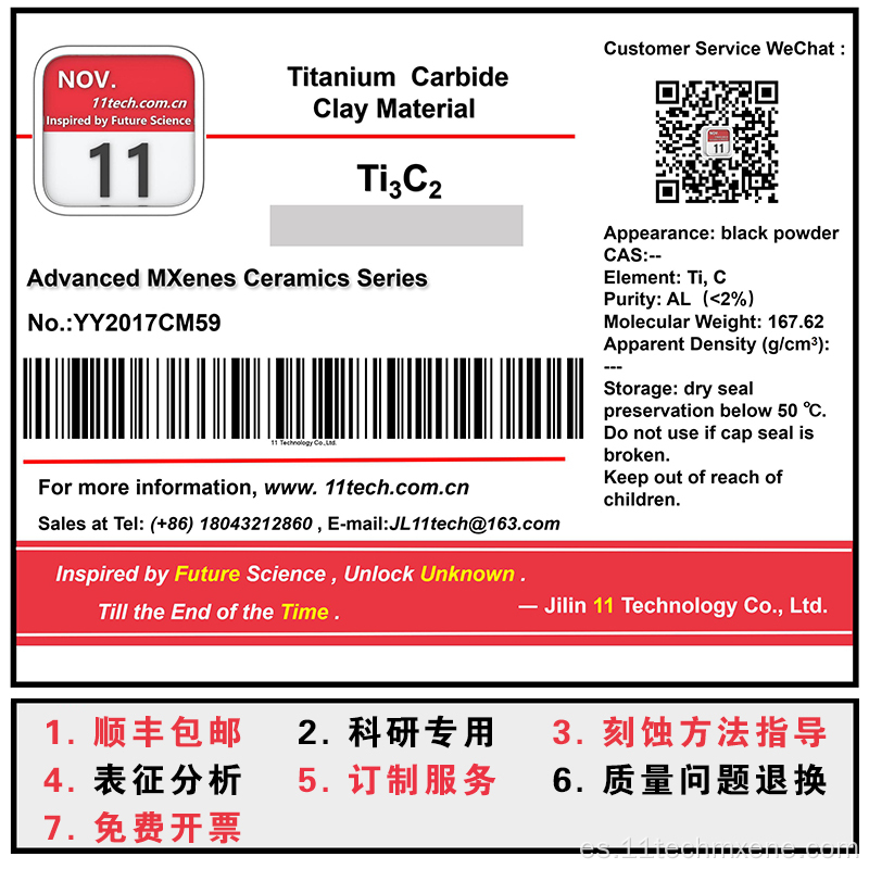Material de cerámica conductora TI3C2 Material de arcilla