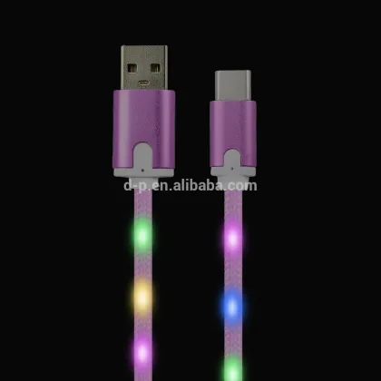 Brand New LED Light Data Cable Colorful Braided USB Charging Cable Type C Phones