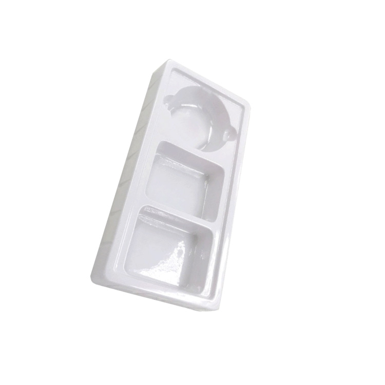 Display plastic white blister cosmetic tray