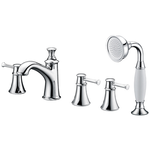 Deck Mount Roman Tub Faucet With Sprayer