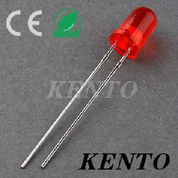 5mm Round Red Diffused Long Feet Lens Led Diode