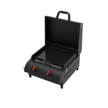 Two Burners Propane Flat Top Griddle Portable Gas Stove Stainless Steel Plancha Grill Mini Barbecue Grills