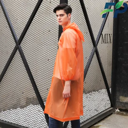 Orange transparent stylish raincoat