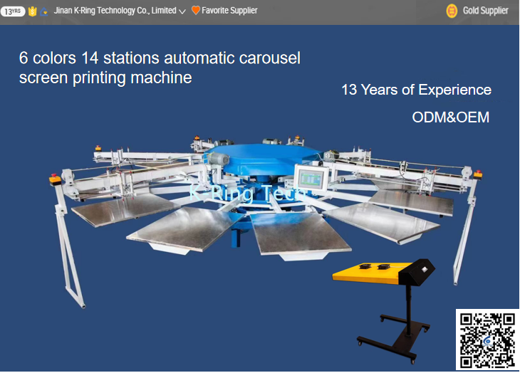 Carousel Machine Screen 8 Color Carousel Automatic Screen Printing Machine For T-shirt ...