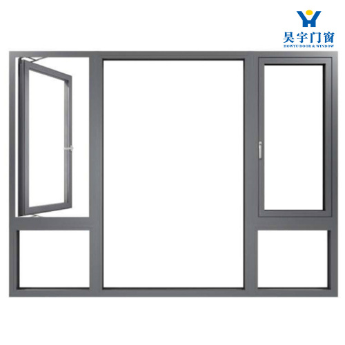 Fenêtre à battants en aluminium série 55 à ouverture vers l'intérieur